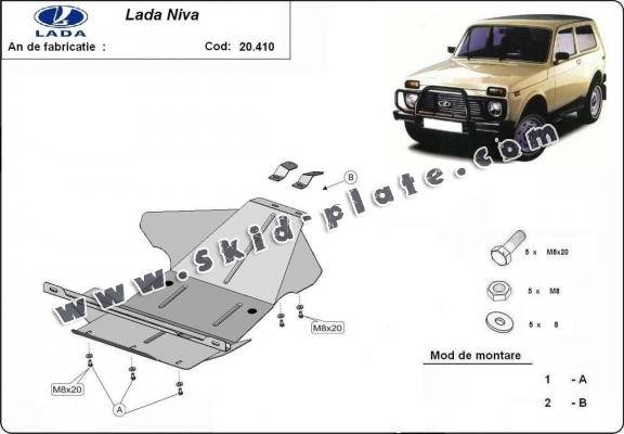 Steel skid plate for Lada Niva