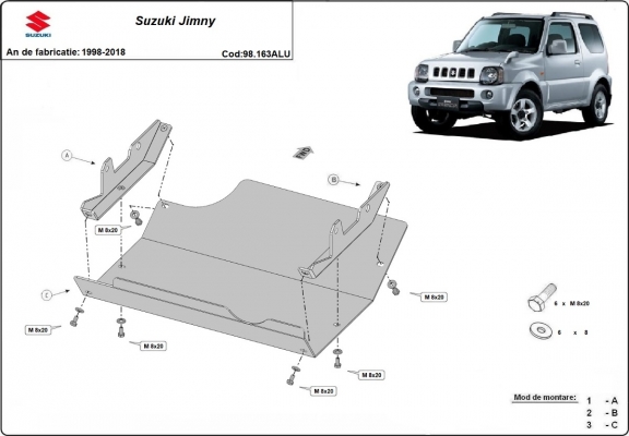 Skid plate for Suzuki Jimny - aluminum