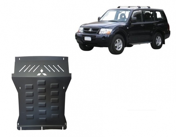 Steel skid plate for the protection of the engine and the radiator for Mitsubishi Pajero 3 (V60, V70) Vers. 2.0
