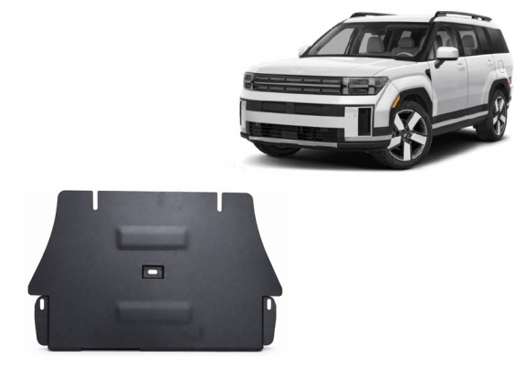 Steel catalytic converter guard for Hyundai Santa Fe