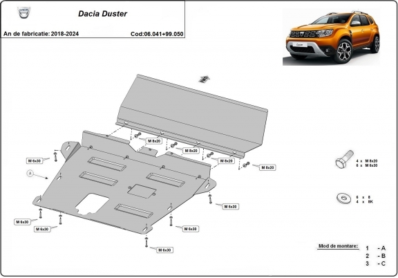 Steel skid plate for Dacia Duster - promotional package