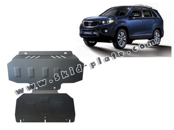 Steel skid plate for the protection of the engine and the radiator for Kia Sorento