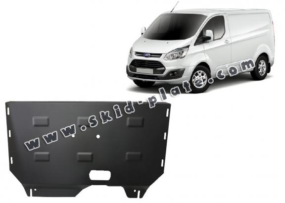 Steel skid plate for the protection of the engine and the gearbox for Ford Transit Custom