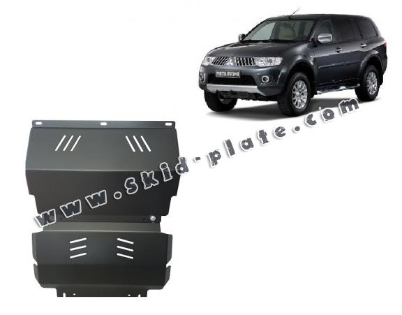 Steel skid plate for the protection of the engine and the radiator for Mitsubishi Pajero Sport 2