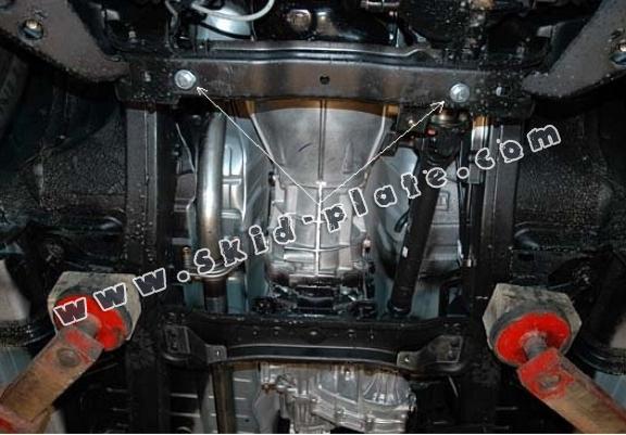 Steel gearbox and differential skid plate for Mitsubishi L 200