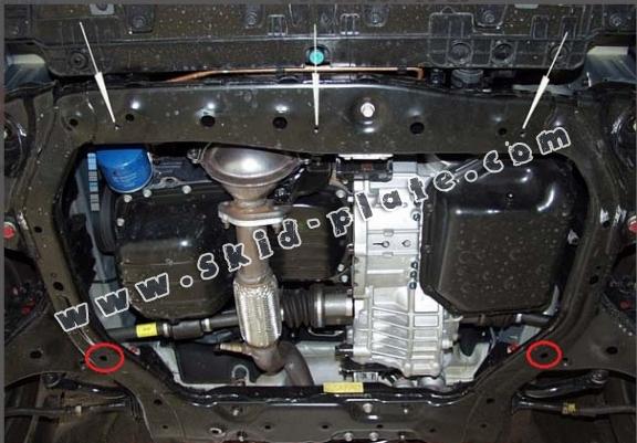 Steel skid plate for Hyundai Accent