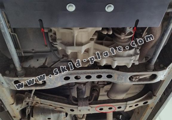 Steel gearbox skid plate for Nissan Navara D22