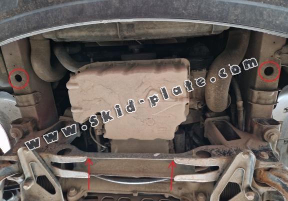 Aluminum skid plate for the protection of the engine and the gearbox for Volkswagen Crafter
