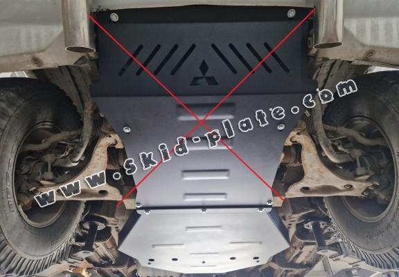 Steel gearbox skid plate for Mitsubishi Pajero 3 (V60, V70) Vers 2.0