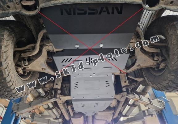 Steel gearbox skid plate for Nissan Navara D40