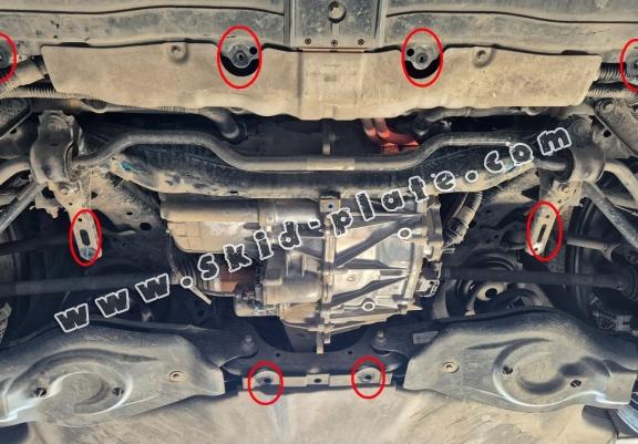 Rear electric aluminum motor skid plate - Tesla Model 3 AWD