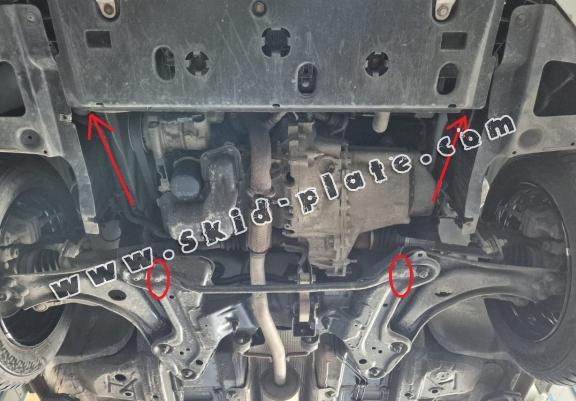 Steel skid plate for Peugeot 208